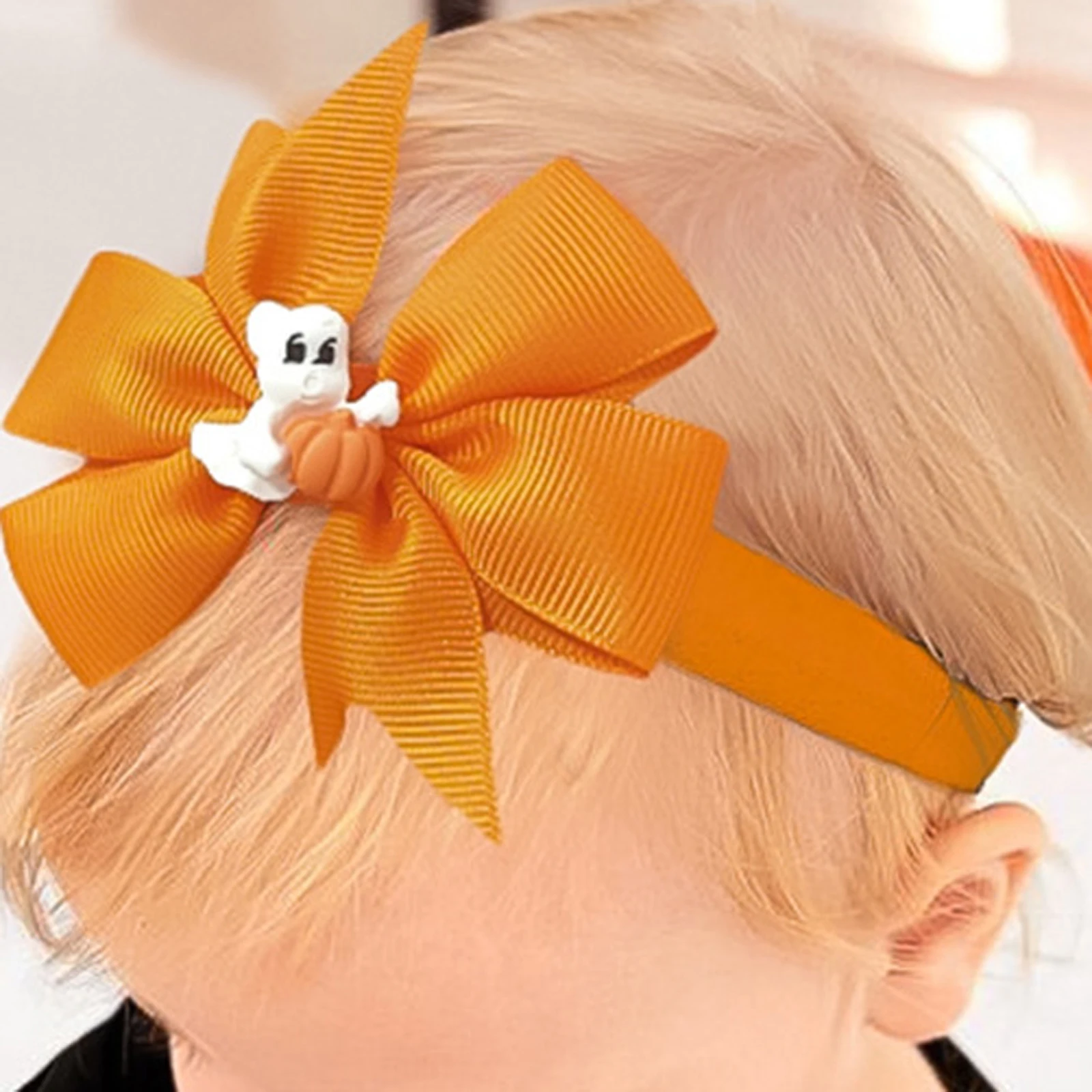 EWODOS Toddler Baby Girls Halloween Headbands Bow Headband Pumpkin/Ghost/Bat Photo Props Hair Accessories Kids Headwear