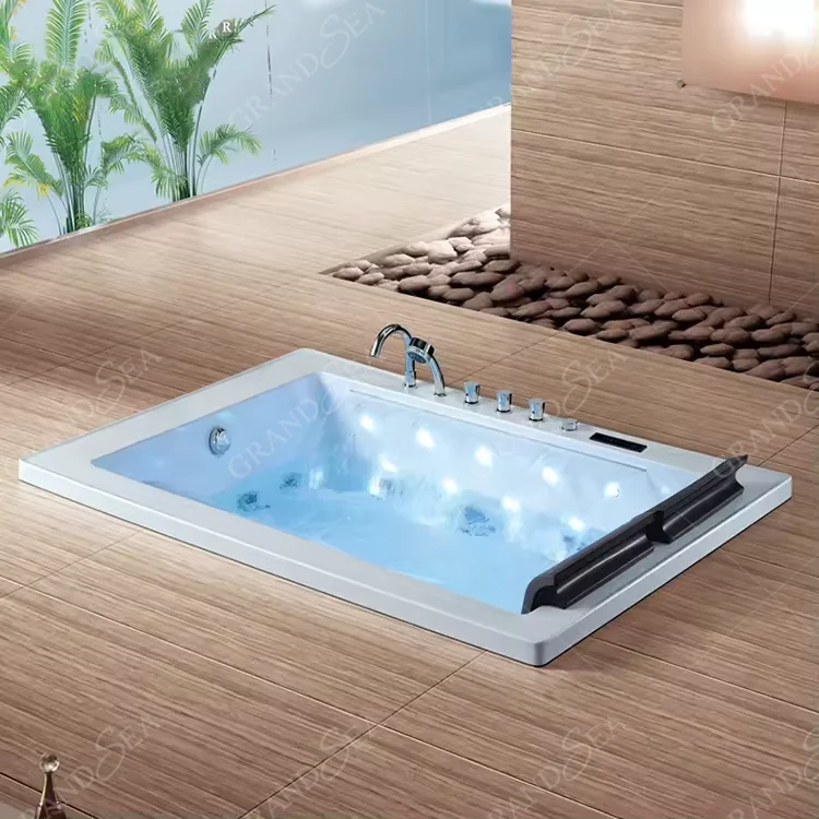 BathtubFreestanding Home Double Spa Waterfall Vasca Idromassaggio Spa Bathtub Drop In Bathtub Built In Jacuzzier
