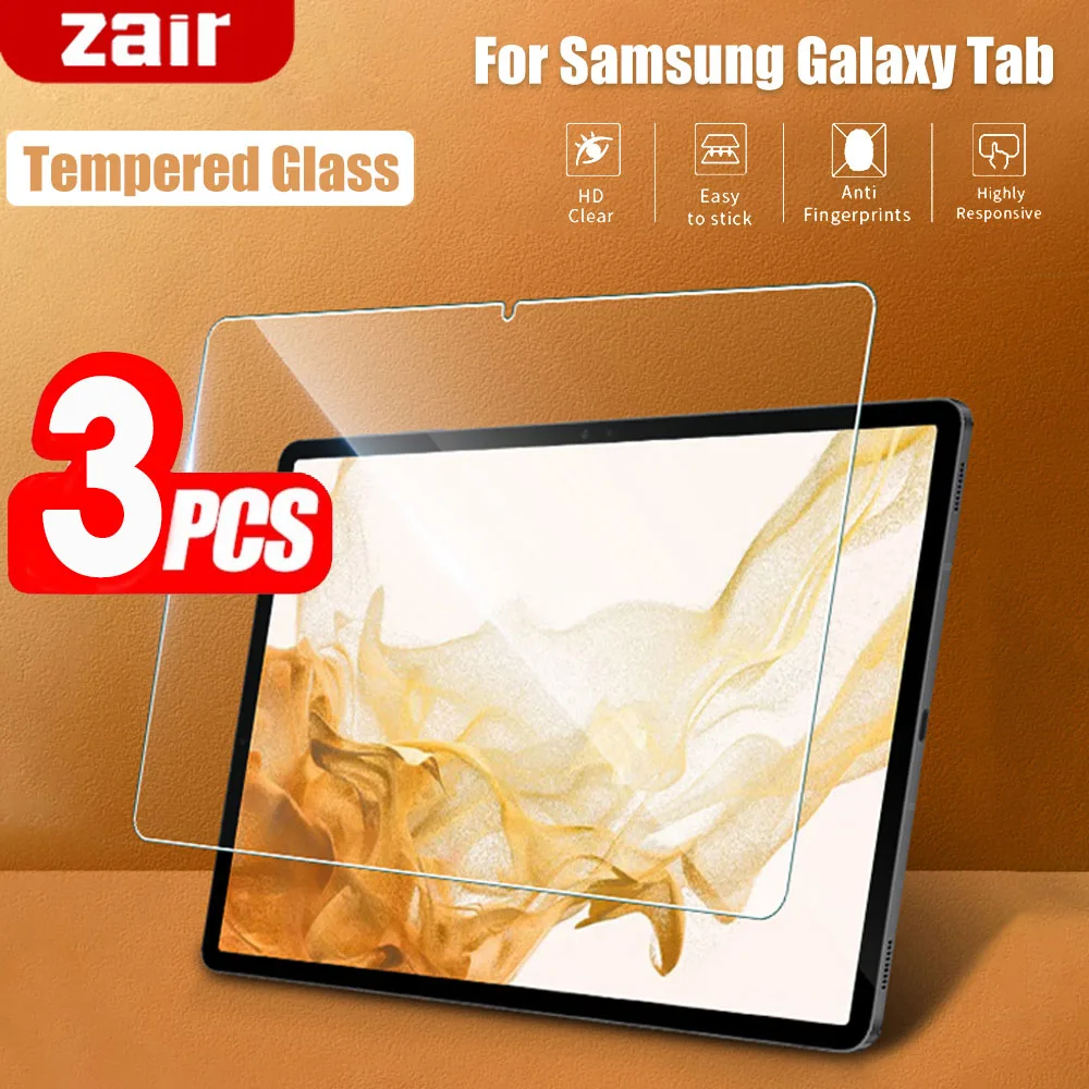 

(3 Packs) Tempered Glass For Samsung Galaxy Tab S2 S3 S4 S5e S6 Lite S7 S8 S9 9.7 10.4 10.5 11 P610 X700 T870 Screen Protector