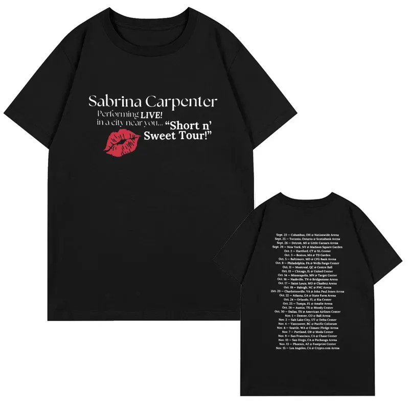 

Sabrina Carpenter 2024 Tour Album T Shirt Men Women's Vintage Harajuku T-shirts Trend Casual Oversized 100% Cotton T-shirt Tops