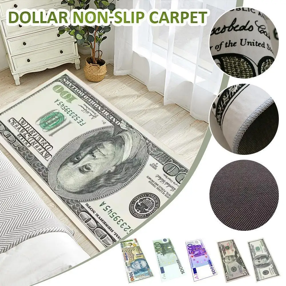 Dollar Carpet Creative Kitchen Banknote Floor Mat Home Mat Foot Soft Stain-resistant Entrance Mat Bathroom Door H7F2