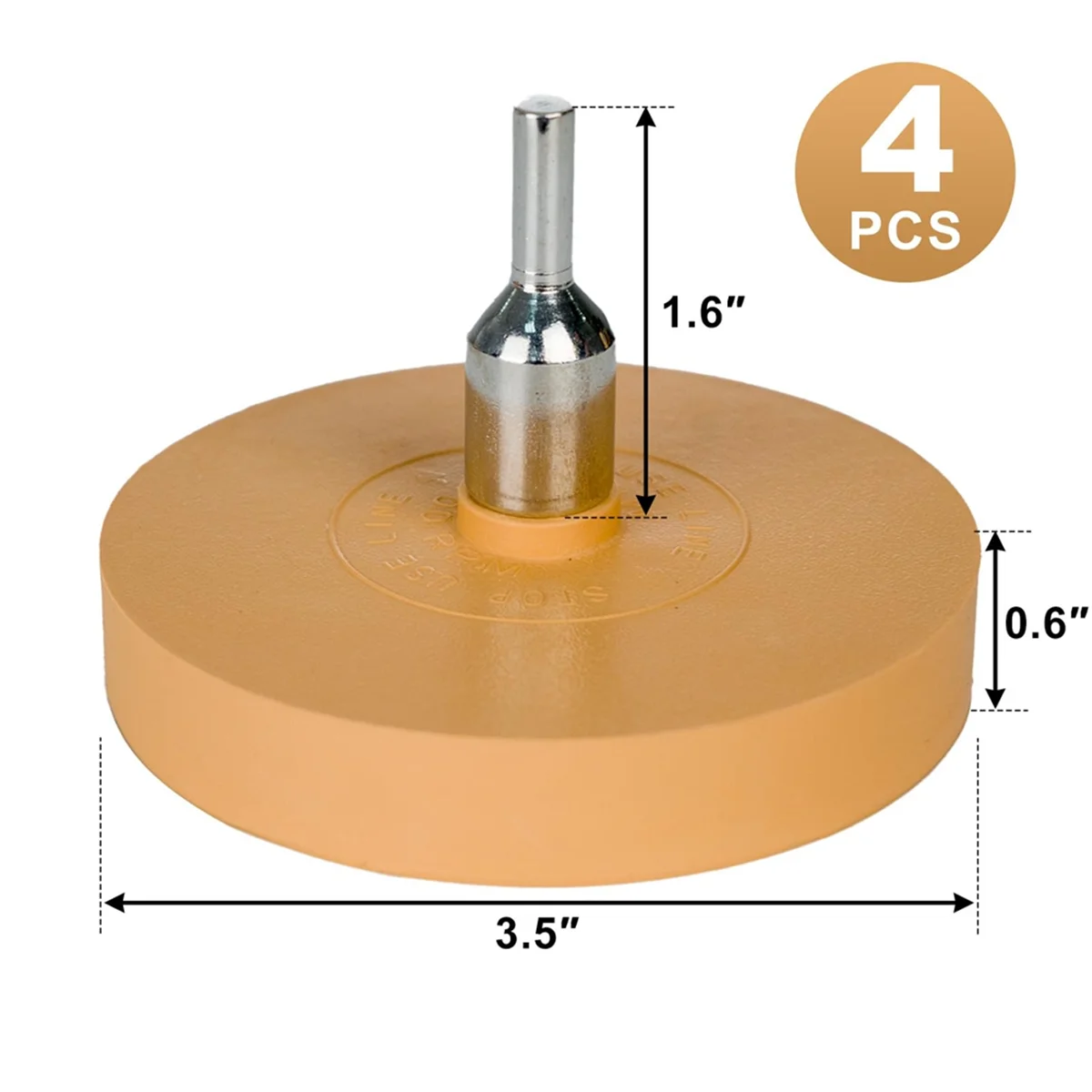 

N10R 4 Pack 3.5 Inch Eraser Wheel Decal Remover Eraser Wheel Adhesive Remover with Adapter Rubber Eraser Wheel for Drill