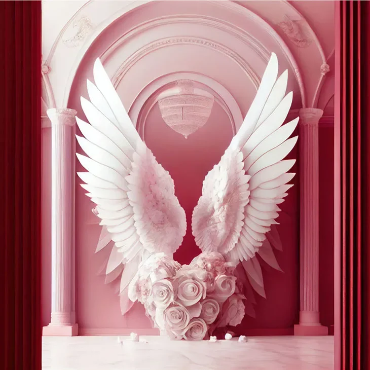 Mehofond-Fondo de fotografía con alas de Ángel, telón de fondo romántico Floral para adultos, cumpleaños, boda, retrato de maternidad, decoración de estudio fotográfico