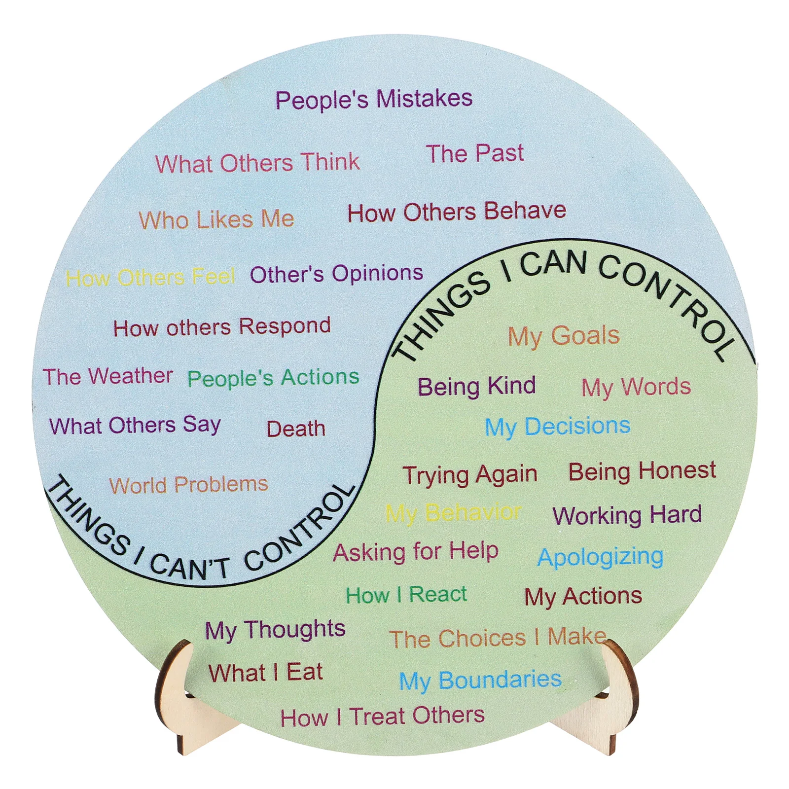 

Emotion Wheel Chart Ornaments Feelings Stand Craft Pendant Therapy Wood Office Desk Decor Feelings Chart Wheel Emotions Dual