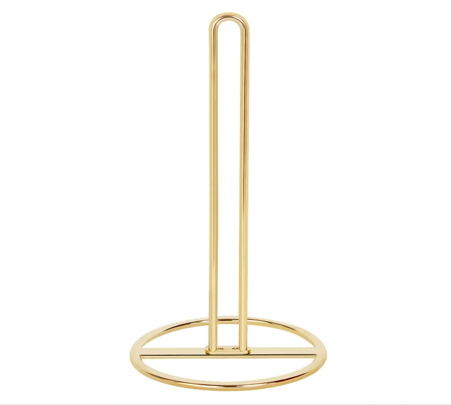 Large Size Gold Paper Towel Holder Countertop Kitchen Organization Storage Stand Standard Holder For Standard Rolls