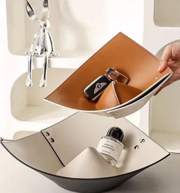 

Поднос кожаный для хранения ювелирных изделий, кофейный столик для хранения, роскошное Входное хранилище для ключей, прикроватный туалетный столик