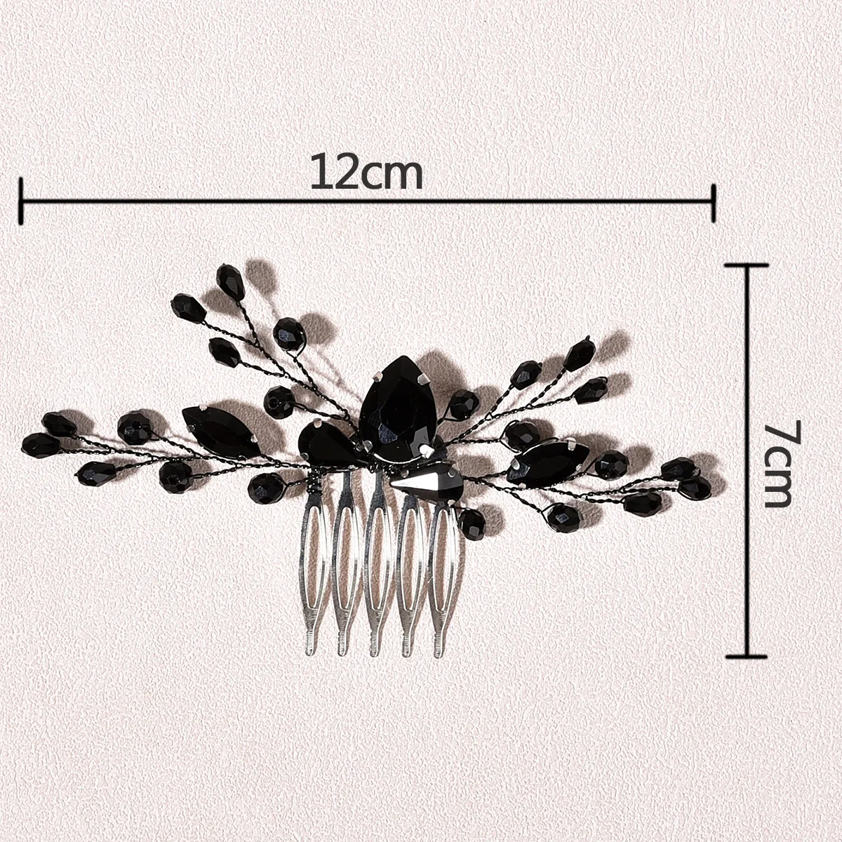Trendy Tiara Wedding Hair Comb Bridal Hairpins BlackRhinestone Head Jewelry Lady Party Accessories Marrige Headbands