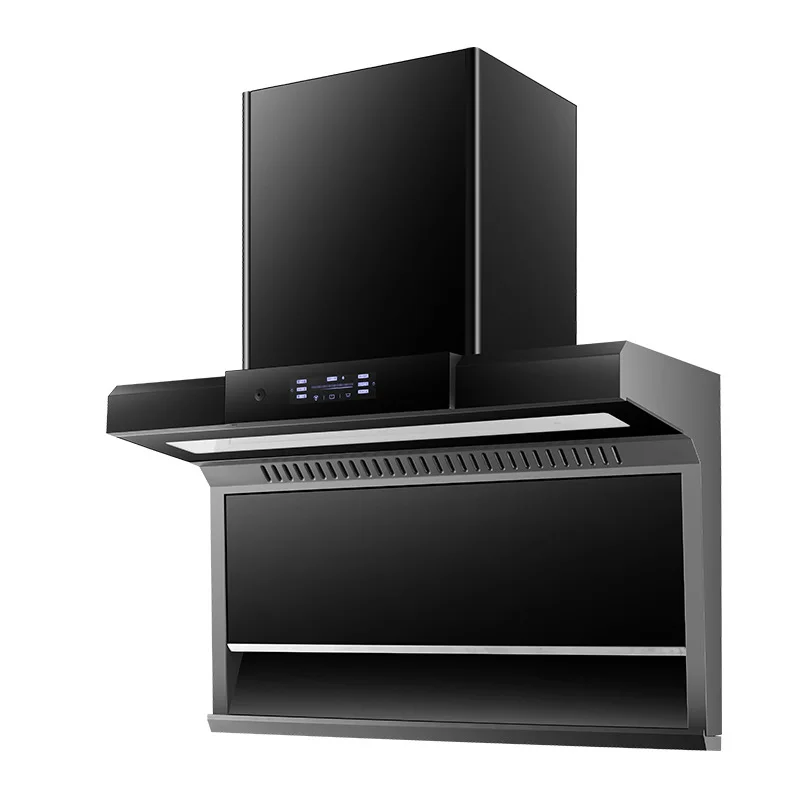 Range Hood Household Kitchen 7-frame Range Hood Large LED Light Side Suction Large Suction Range Hood 2024