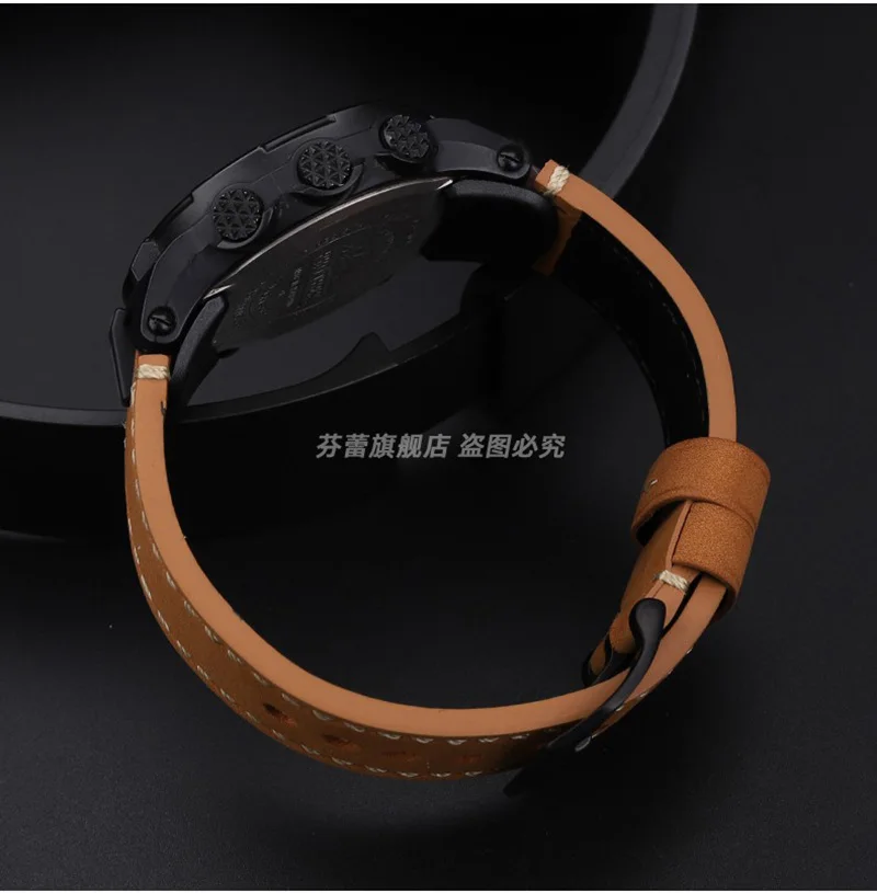 카시오 PROTREK 정품 가죽 시계 밴드 PRG-300/PRW-6000/6100/3000/3100 마운틴 수정 남성용 소가죽 스트랩 24MM 팔찌