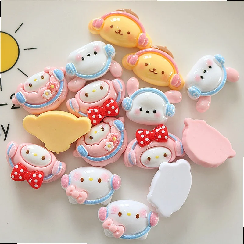 100pcs Kawaii Flatback Resin Cabochon DIY Scrapbook Earrings - view 6