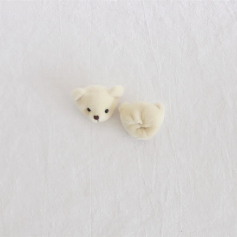 2PCS Cartoon three-dimensional cute bear head plush bear Kawaii brooch DIY bag clothing accessories decoration