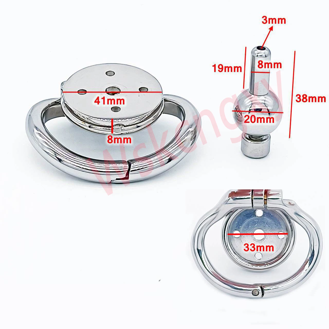 Stainless Steel Flat Male Chastity Devices Extrem Mini Cock Cage with Knot Urethral Catheter Sex Toys for Men Sissy Penis Lock - view 2