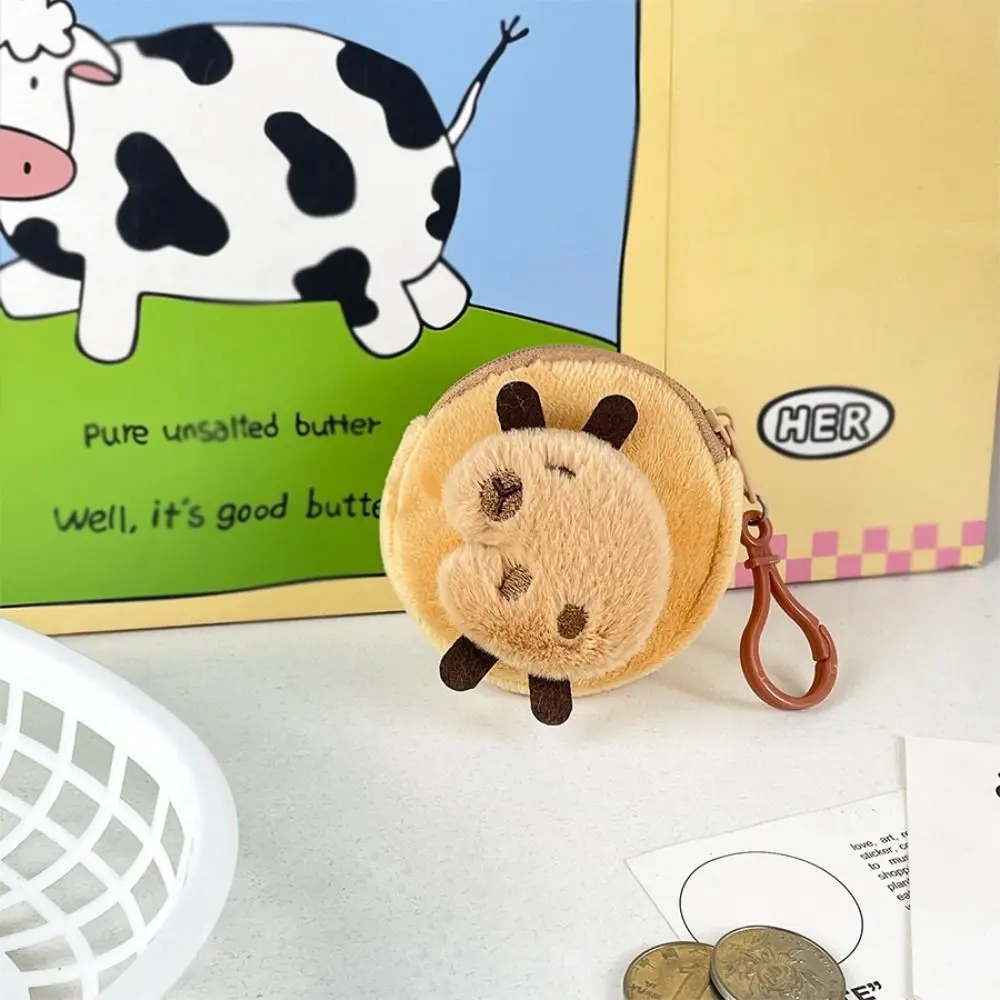 

Милый кошелек с капибарой и брелком на молнии для наушников, сумка для губной помады, полипропиленовая хлопковая маленькая сумка для денег, подарок