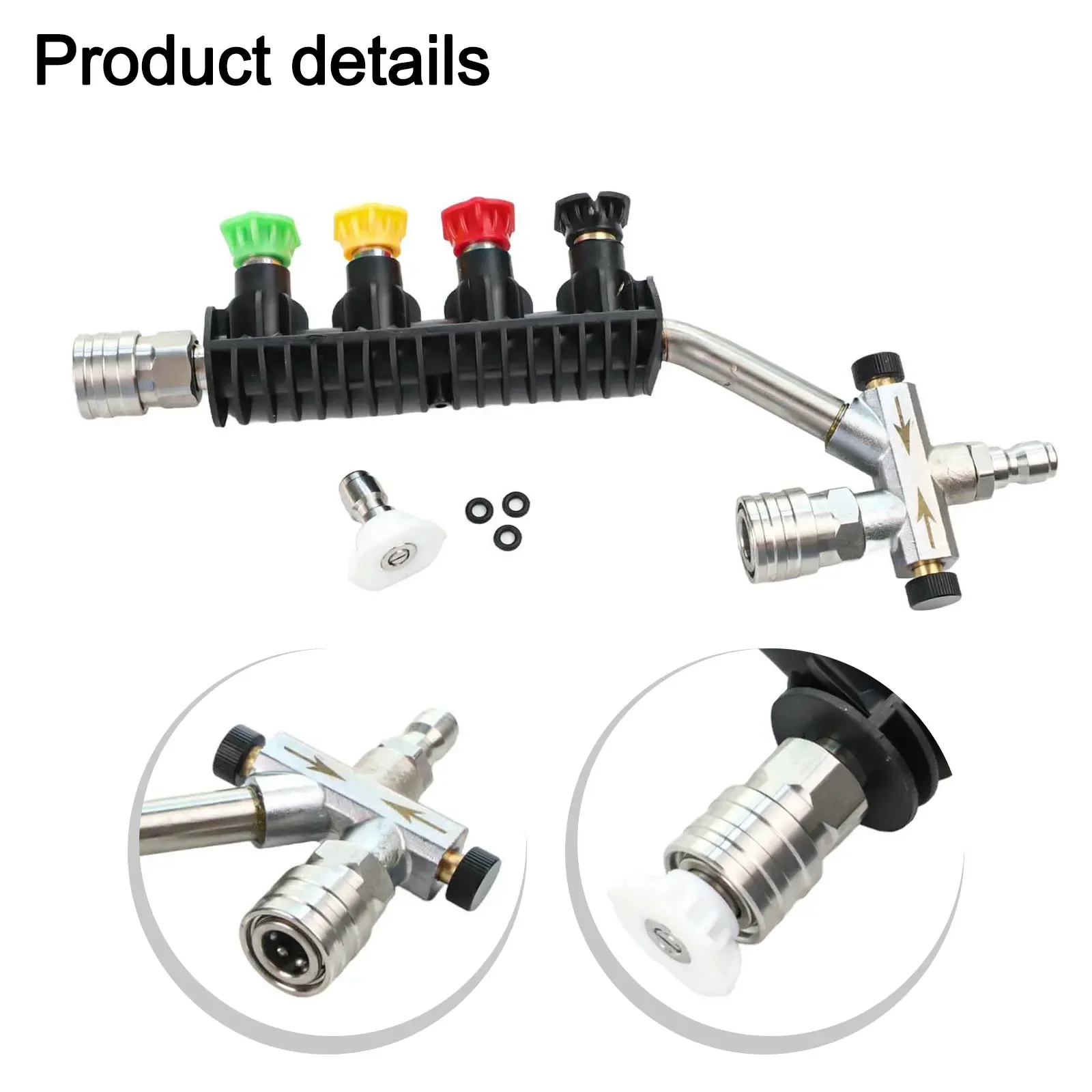 

Dual-Connector Power Washer -Wand Effortless Cleaning With Foam & Nozzle Dual Connector Pressure Washer Rod Quick Connect