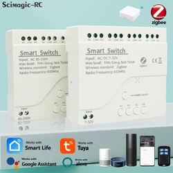 1/2/4CH Tuya Zigbee Smart Light Switch Module 85-250V Relay Smart Home APP and RF Control Works With Alexa Google Assistant