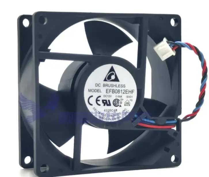 Delta Electronics EFB0812EHF SX01 DC 12V 0.68A 80x80x32mm 3-Wire Server Cooling Fan