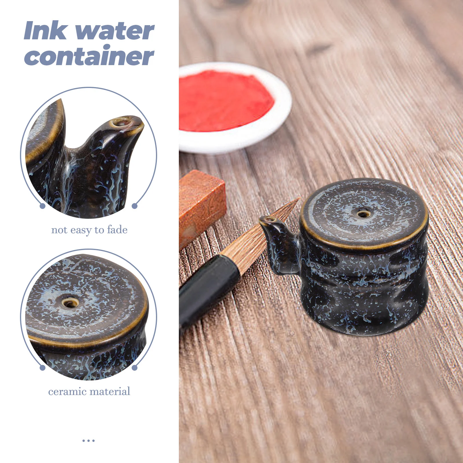 Chinese Calligraphy Water Dropper Durable Ceramic Ink Dropper Painting Brush Washer Water Container Calligraphy Accessory