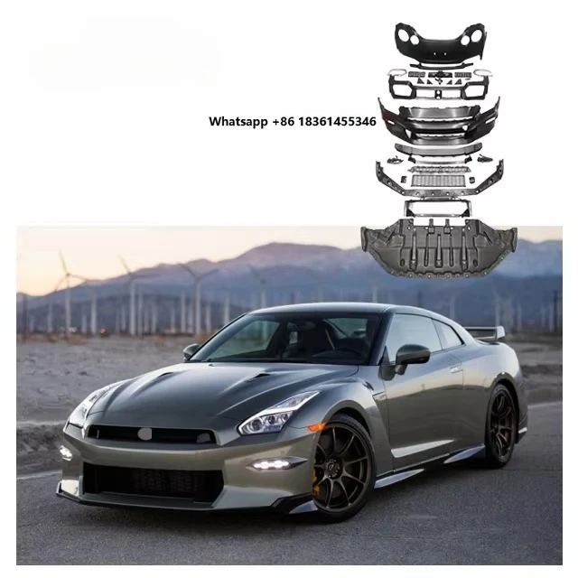 For GTR R35 Upgrade 2023 New Style Front Bumper Body Kit R35 Front Bumper Grille
