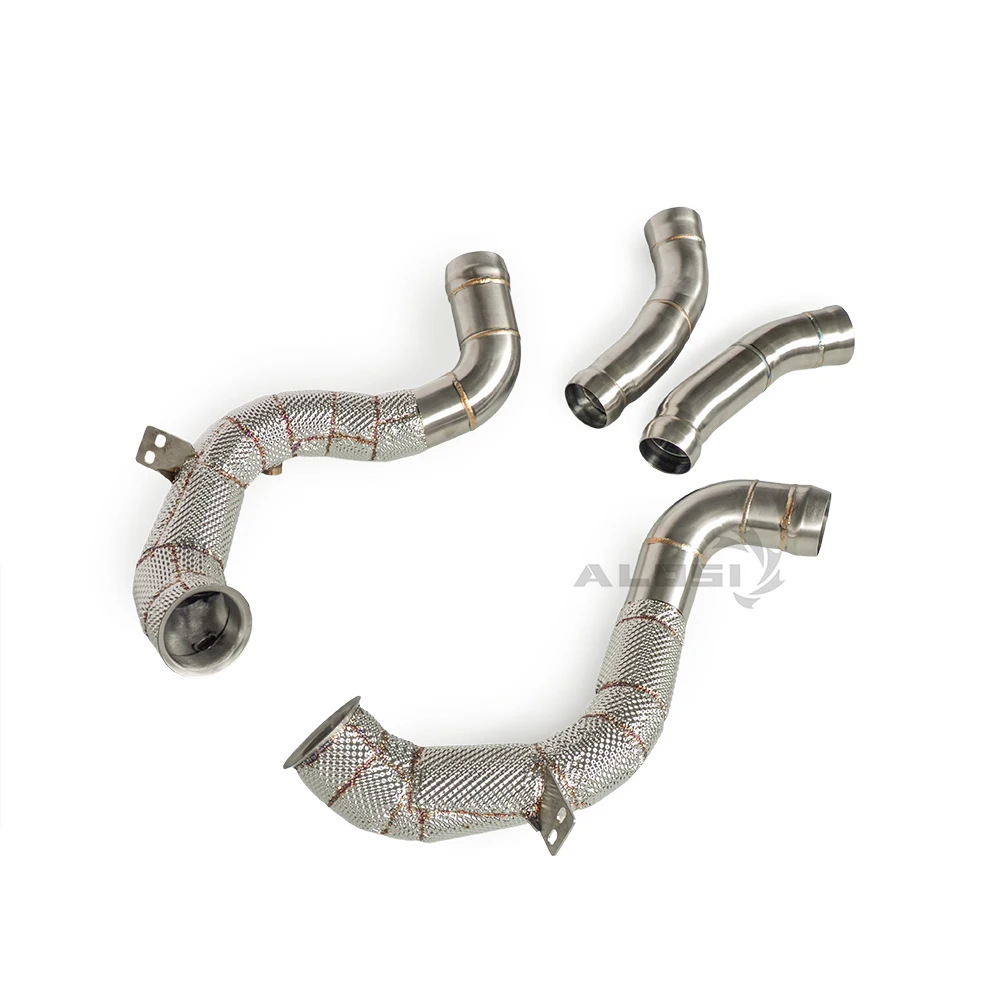 

Sports exhaust system for Mercedes Benz C63 C63S AMG W205 4.0T 2015-2020 stainless exhaust downpipe with heat shield