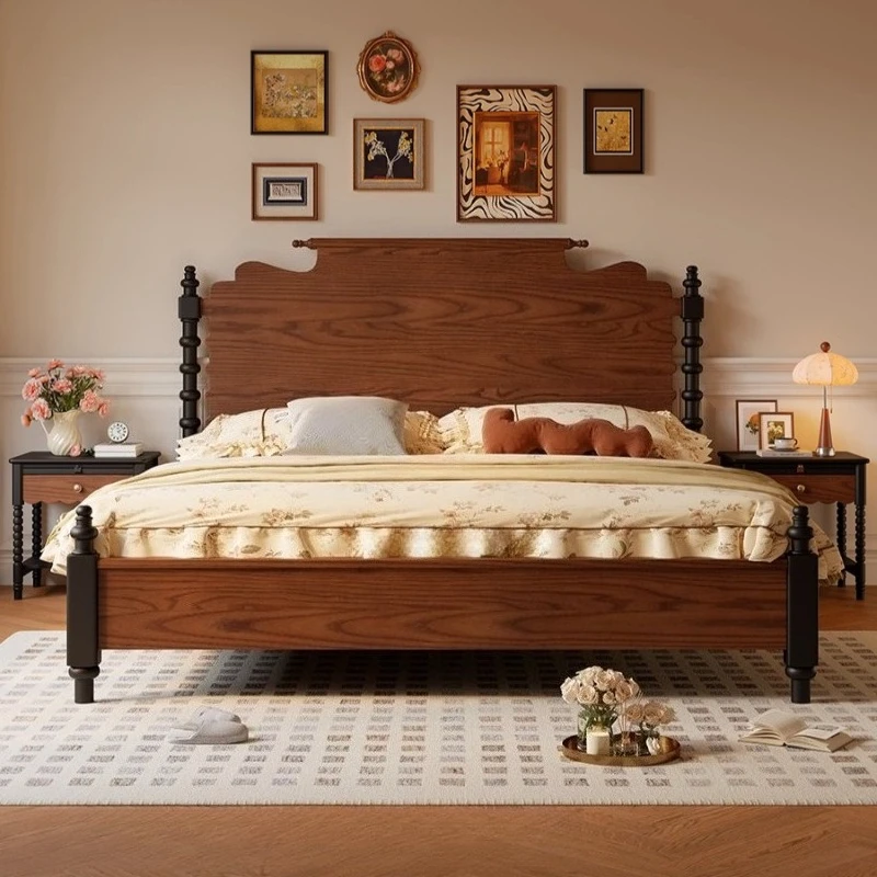 Wood Bedroom Furniture Water Based Eco-friendly  Double Bed