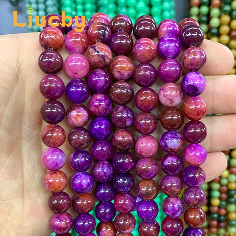 Natural stone Flowers Sugilite Mixed Color beads Handmade for Jewelry Making DIY Necklace Charm Bracelet 15