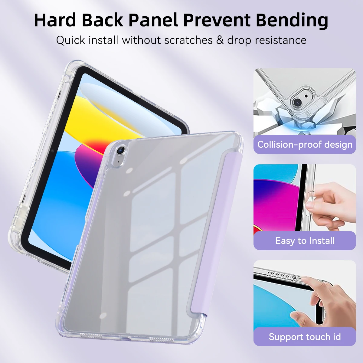 For iPad A16 11th 12th Generation Case for iPad 10th Generation Case Air 4 5 11 13 M2 M3 Pro 11 Pro 12.9 Case with Pencil Holder