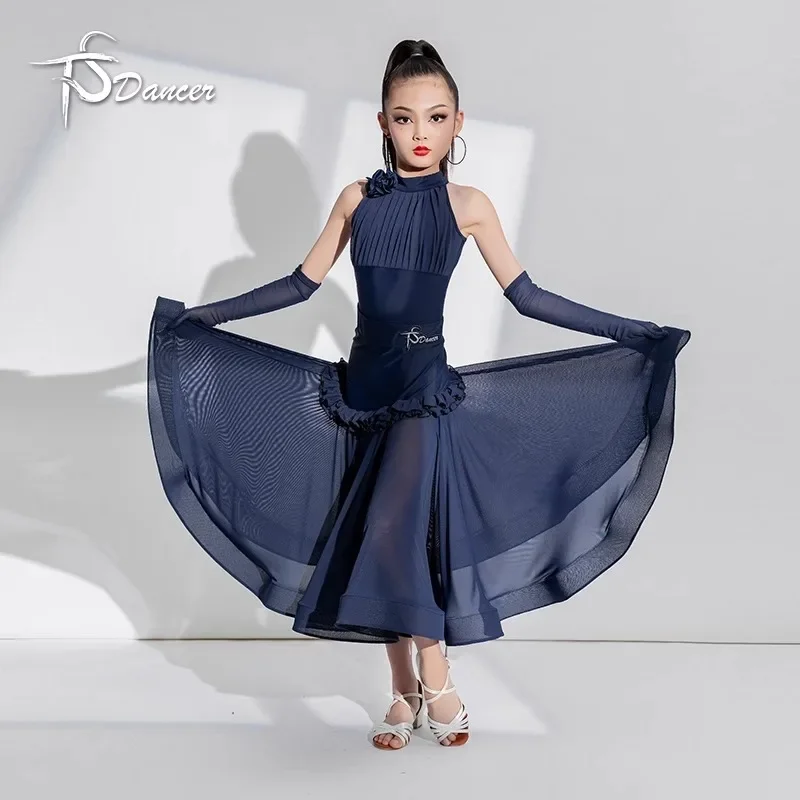 

Платье для латинских танцев по индивидуальному заказу для девочек, национальный стандарт, профессиональное платье для соревнований, платье для больших выступлений, комплект для современных танцев