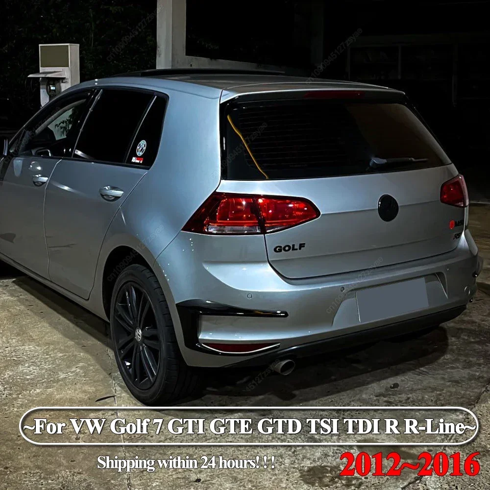 Auto Achterbumper Luchtmes Achterlicht Cover Glanzend Zwart Body Kit Voor VW Golf7 GTI GTE GTD TSI TDI R R-Lijn 2012-2016 Tuning