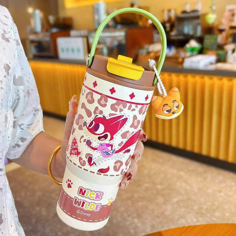 X&W for Zootopia 750ml Insulated Cups Cartoon Judy Nick Straw