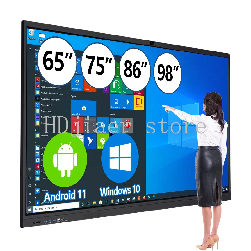 

55 65 75 85 86 98 110-inch 4k Digital Smart Tablet Multi-Touch Screen Light Emitting Diode Interactive Board for School Teaching