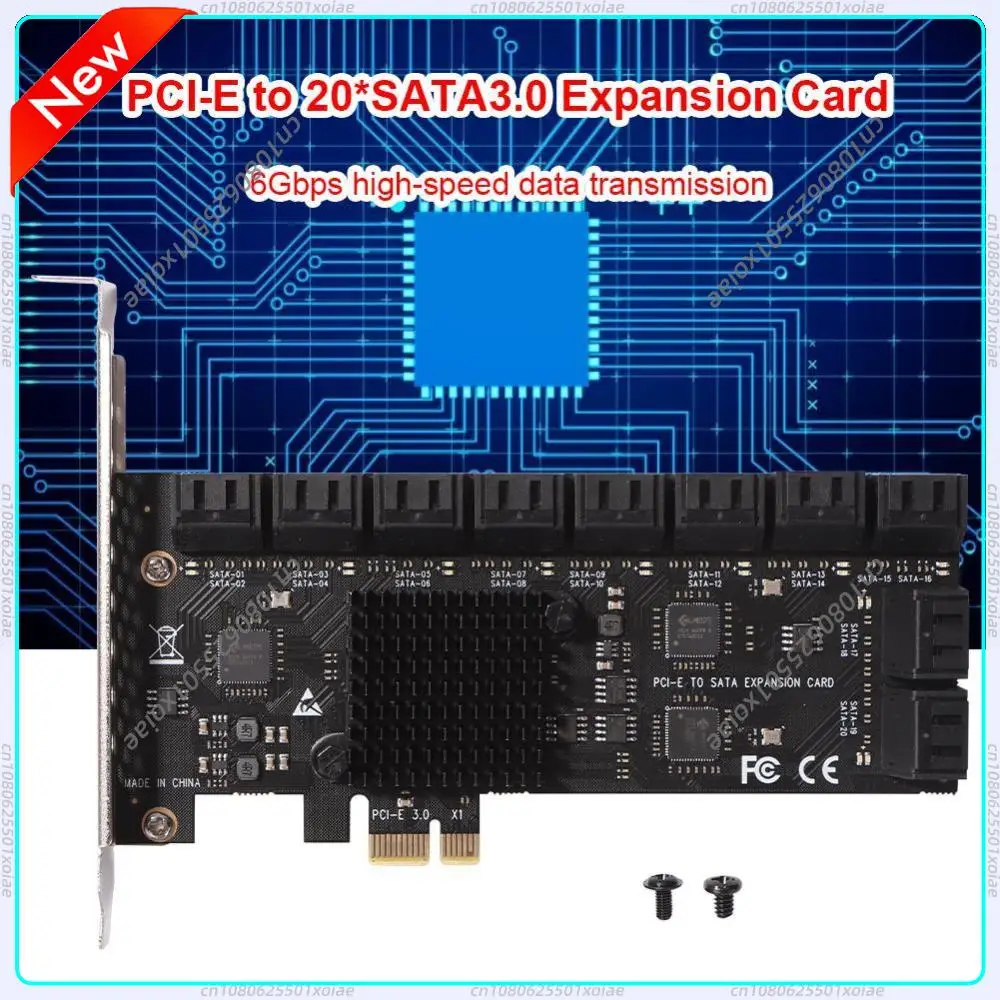 

Контроллер SATA 6 Гбит/с на 20/16/12/6 портов для ПК, карта расширения PCIe, конвертер PCIe в SATA III, адаптер-райзер PCIe