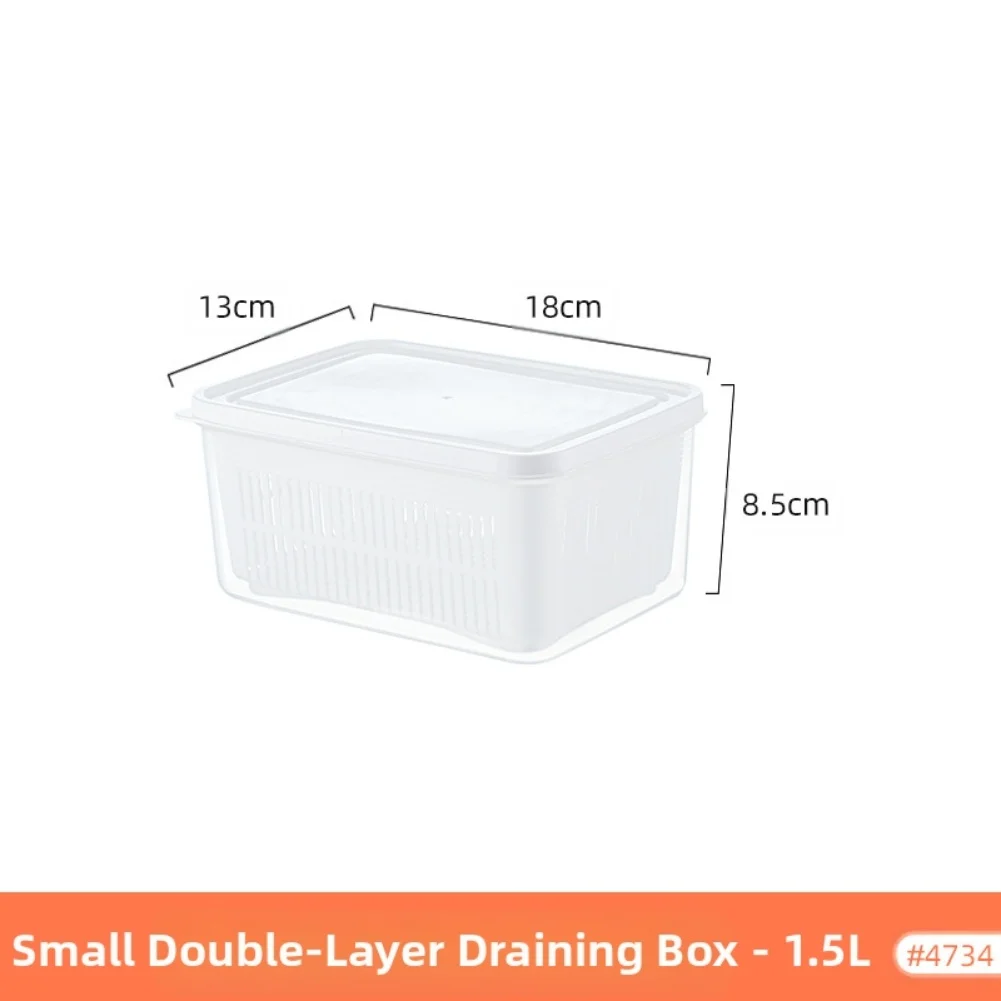 Household Vegetable Washing Basket Double Layer Plastic Drainer with Dustproof Lid Suitable for Washing and Storing Vegetables