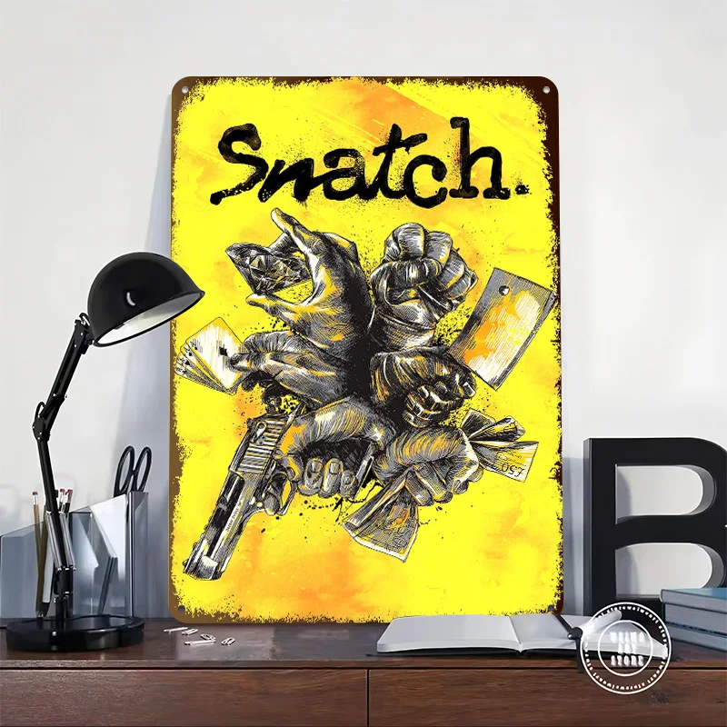 Snatch Movie Poster Customized Vintage Metal Signs Wall Art Retro Tin Plaque for Interior Gaming Room Decoration Cozy Wand Deko