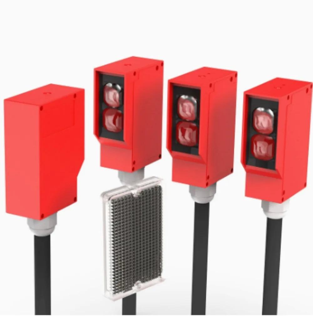 Photoelectric Sensor Retro-reflective Square Photoell Infrared Switch IP67 Waterproof 24-220V AC DC Universal 10m Distance