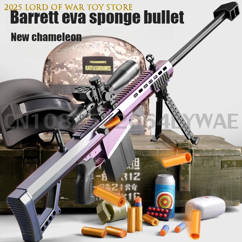 Karabin snajperski Barrett Pistolet zabawkowy Realistyczny pistolet na miękkie pociski Duży ręczny blaster Airsoft Broń Dorośli Chłopcy Gry na świeżym powietrzu CS Walki