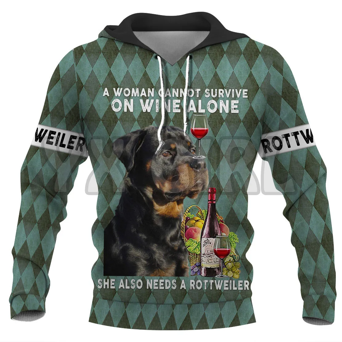 A Woman Cannot Survive On Wine Alone Great Dane 3D Printed Hoodies  Unisex Pullovers Funny Dog Hoodie Casual Street Tracksuit