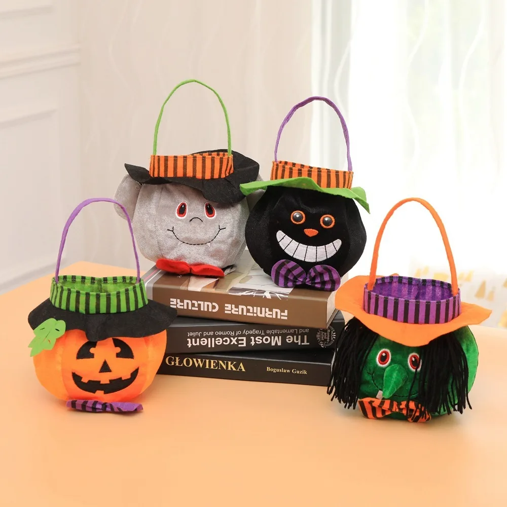 Hot Selling New Halloween Party Decoration Items With Hats, Round Tote Bags, Ghost Festival Children's Candy Gift Bags