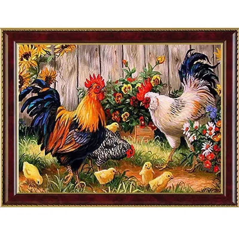 

Handmade cross stitch products, rich clothing and food, auspicious pictures of roosters and hens, modern