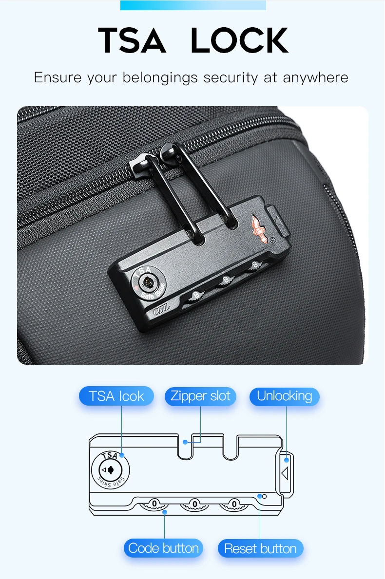 BANGE Neues Modell Class Song Herren Business Anti-Diebstahl Umhängetasche mit USB-Anschluss, Leichte Outdoor Herren Crossbody Brusttasche – Detail 14