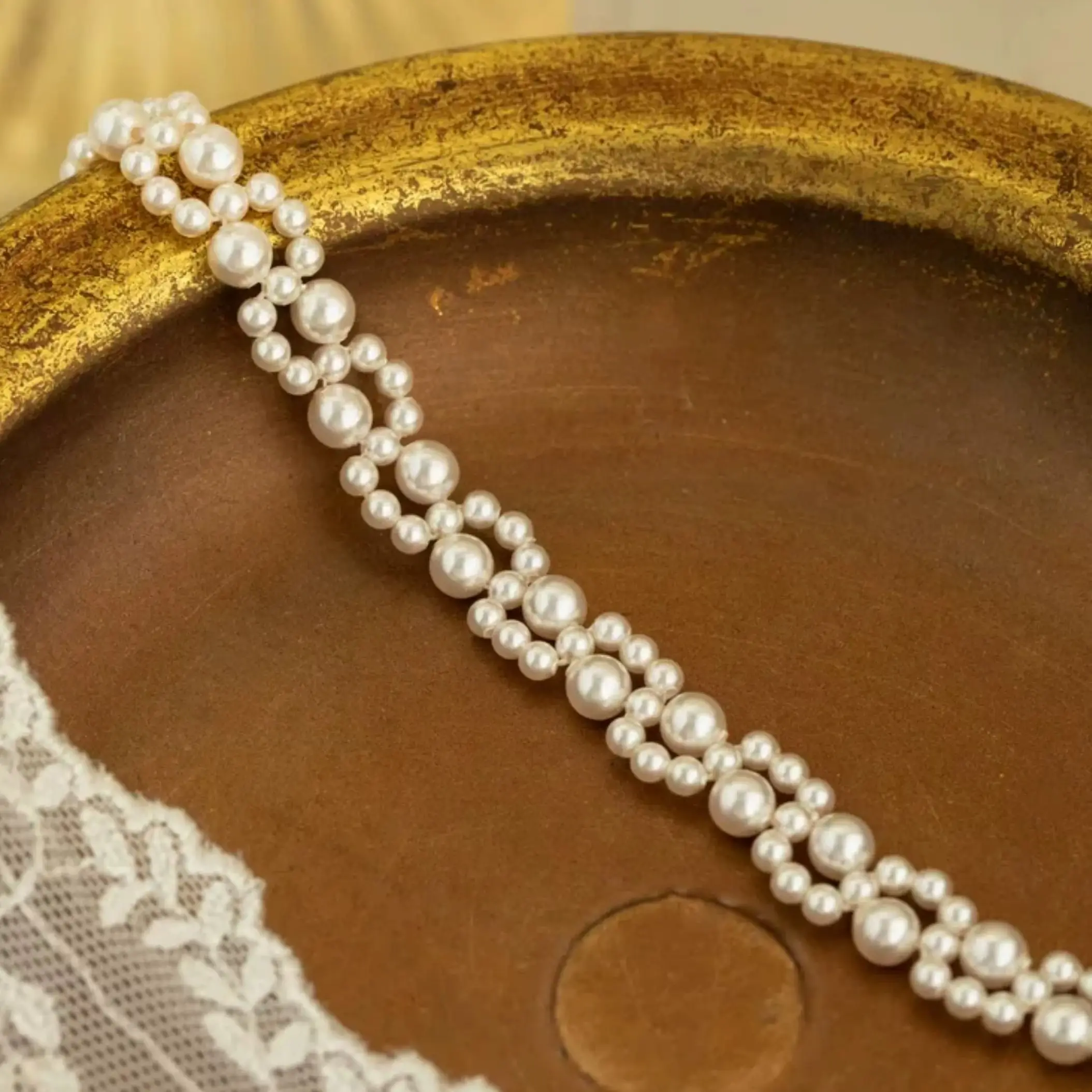 XF800Fine pearl jewelry necklace collarbone chain Handmade choker neck chain girls gift elegant light luxury nichexl2026070011