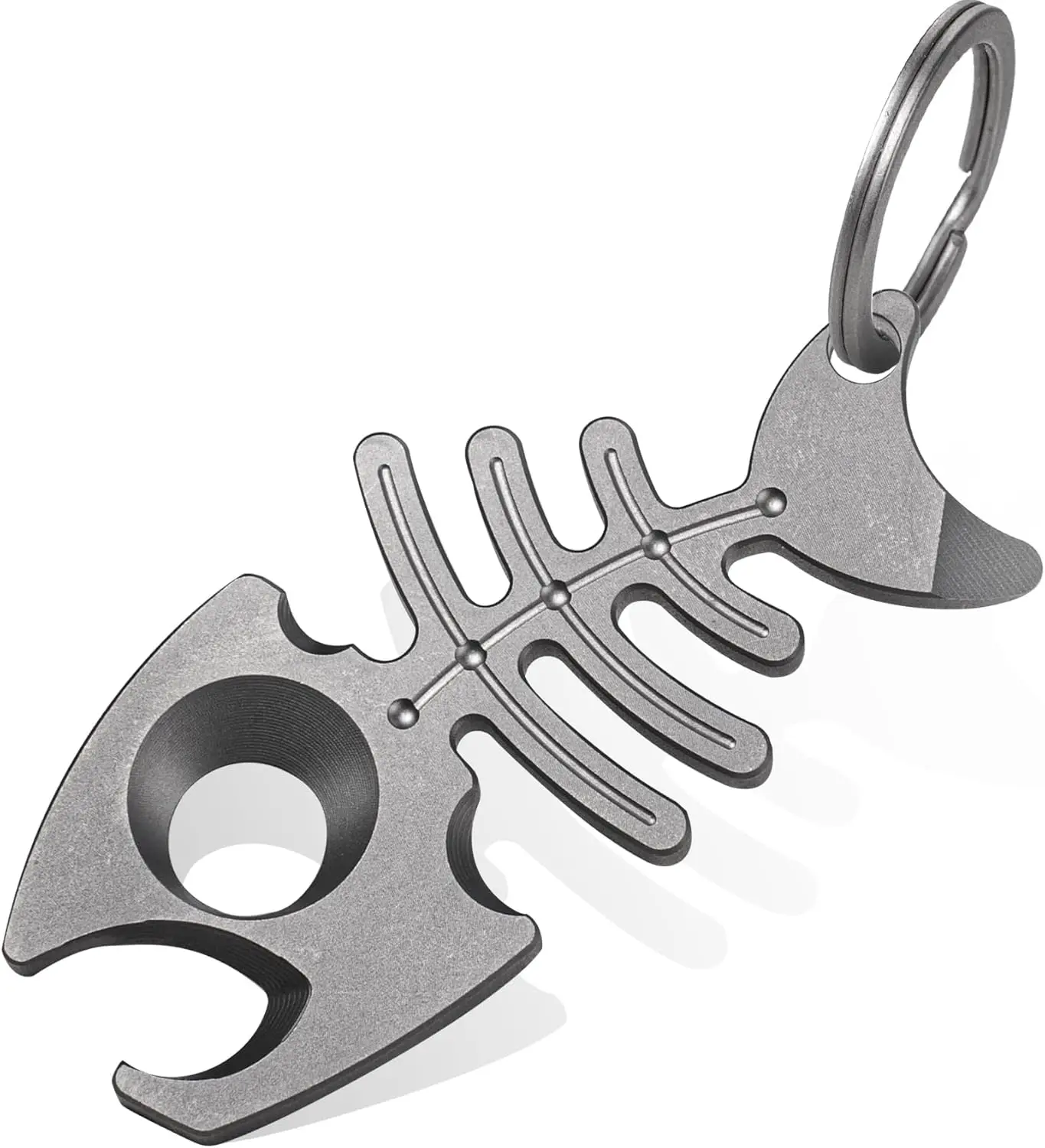 

Titanium Keychain Bottle Opener with Stainless Steel necklace, EDC key chain multitool Pry Bar, Gifts for Men