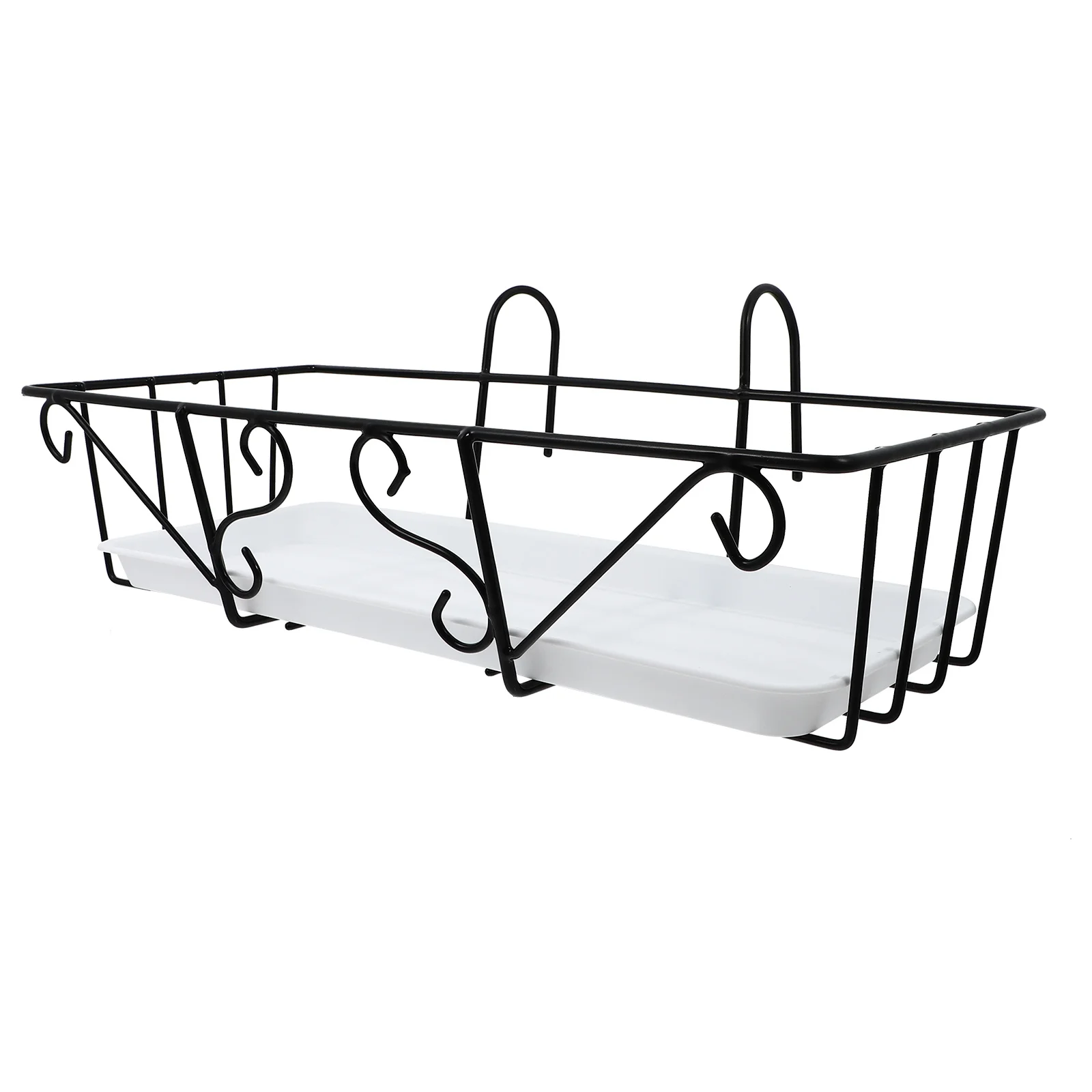 1 conjunto de varanda recipiente de flores pendurado vaso de plantas com bandeja para uso interno ao ar livre suspender vaso de flores corrimão suporte de jardinagem