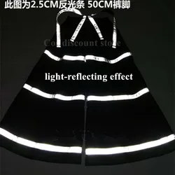 Shuffle Ghost Dance Pants Three Circles Print Luminous Death Pants Bell-bottoms Straight-leg Pants Reflective Dancing Trousers