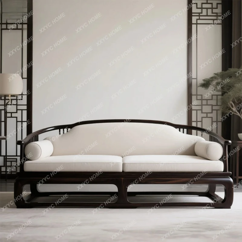 ebony solid wood sofa combination villa living room large apartment modern simple sectional sofa