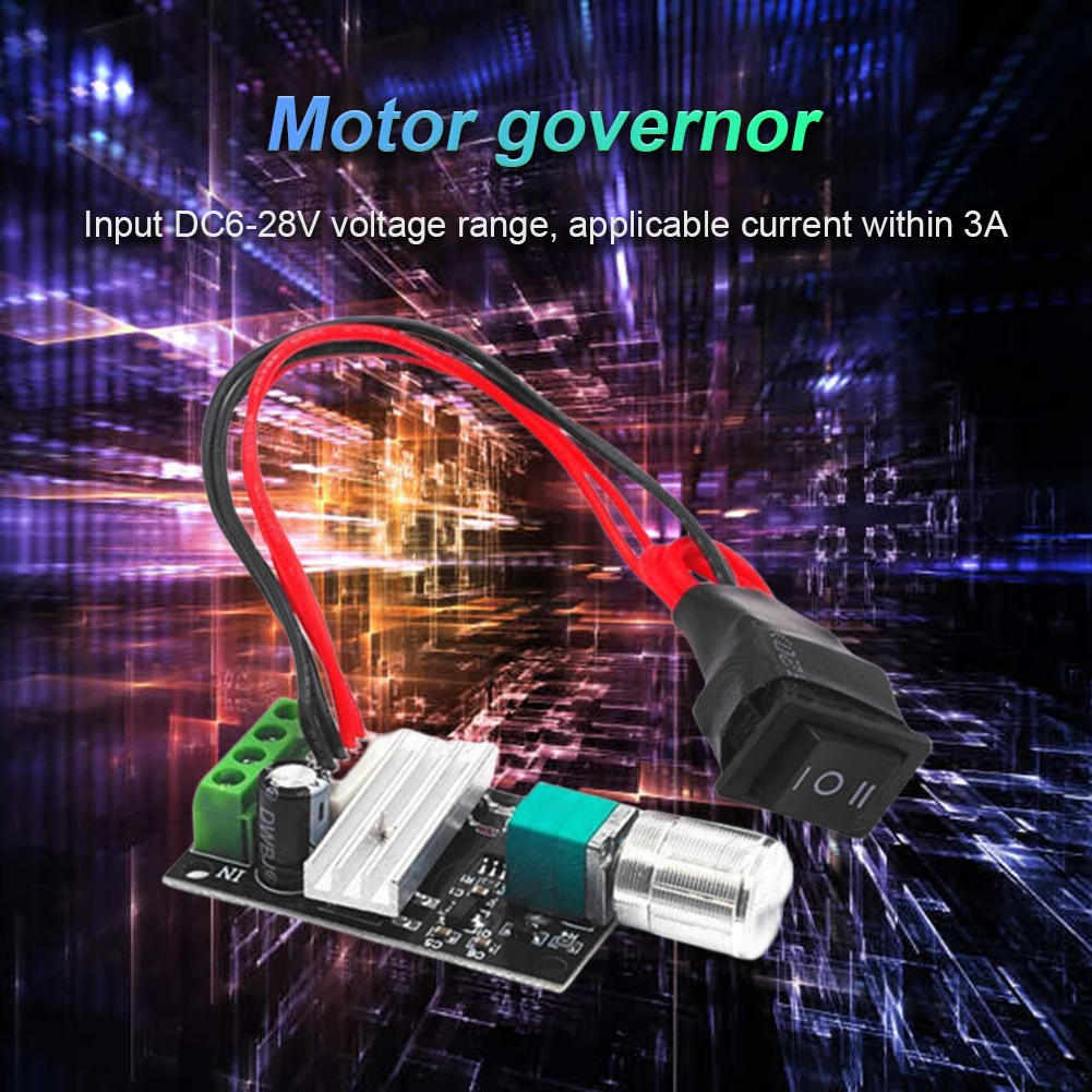 Motor Speed Controller Module 6V 12V 24V 28V Governor Switch Drive Module Adjustable Speed Regulator PWM Motor Speed Controller