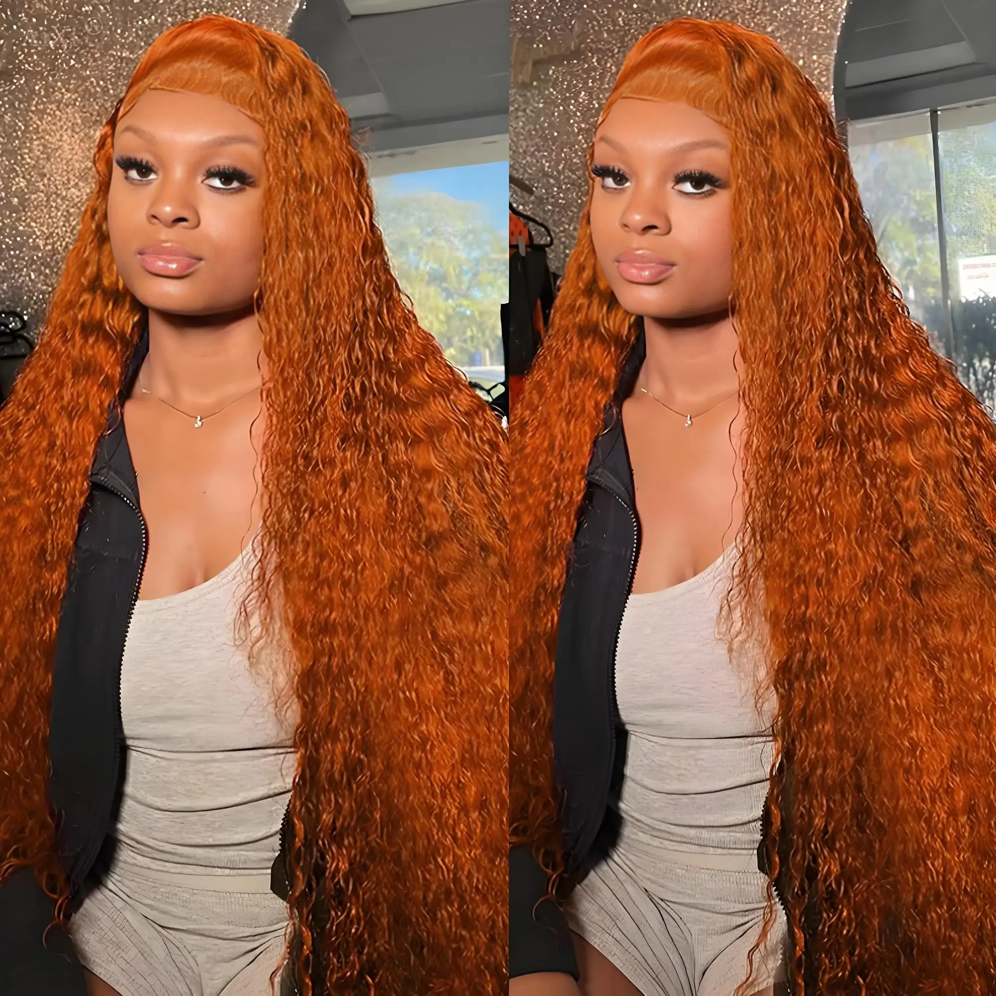 38 Inch Human Hair 13x6 Lace Front Wig 250% Density Deep Wave Orange Ginger 13x4 Water Wave 4x4 Preplucked Curly Wigs Hd Lace