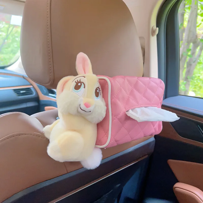 Disney Thumper Bunny Bonnie Rabbit Plush Toy Anime Disney Series Car Seat Belt Tissue Box Protective Cover Easy To Clean Kawaii