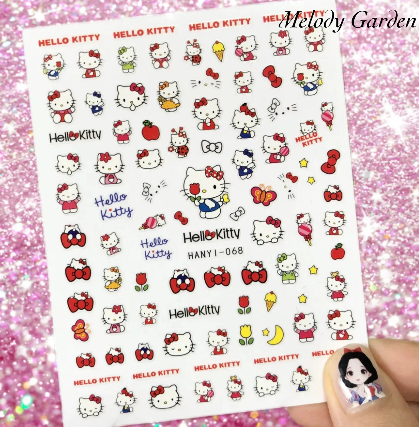 1PCS Cartoon hello kitty stickers Anime stickers Nail Art Decoration DIY Sanrio sticker Nail Decals Press on Nails