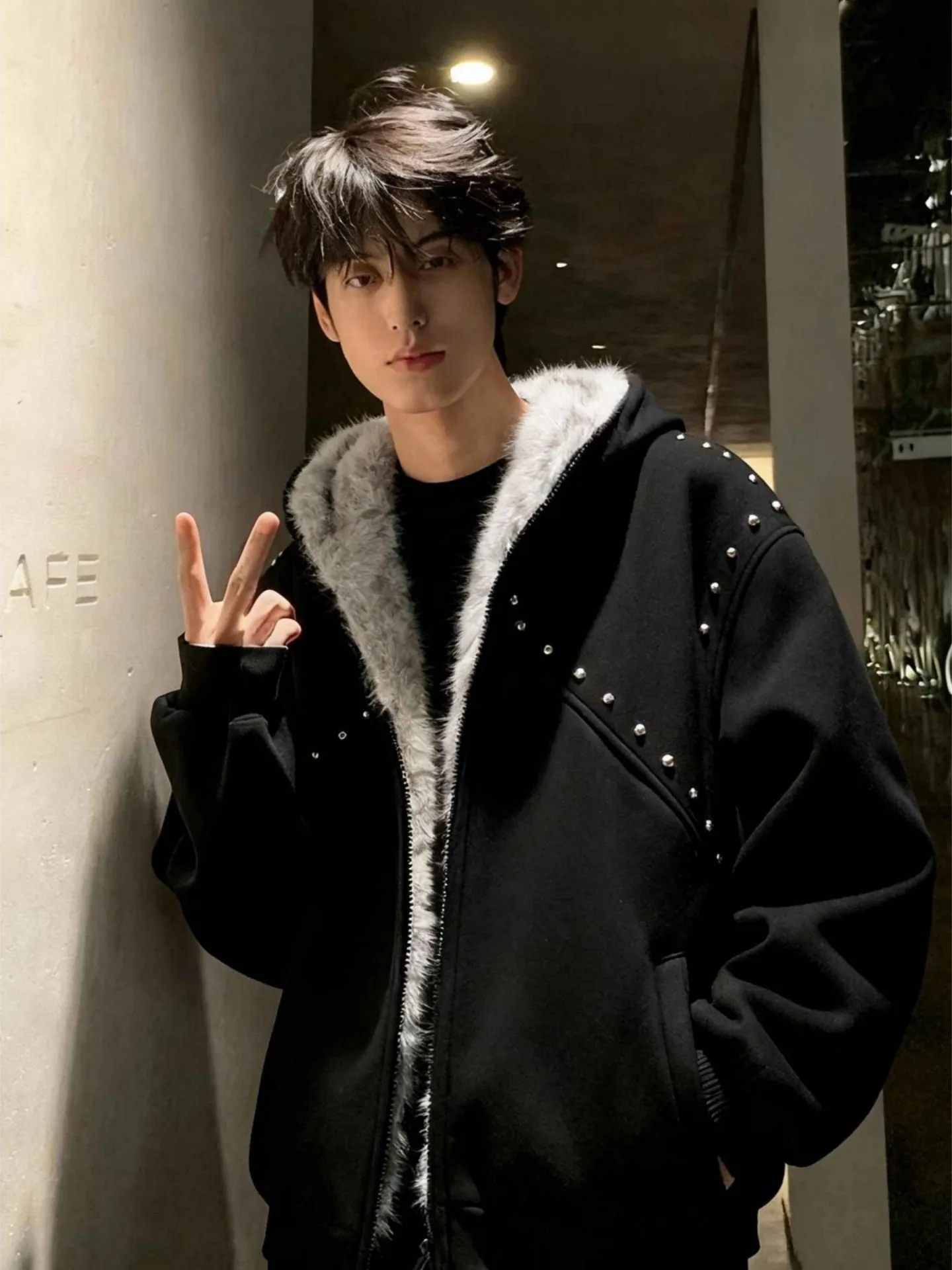 

Men's Parka Coat Thiened Fce Lined Hooded Cotton Jaet Winter Warm Outerwear Casual Sle Faionable Cleanfit Design