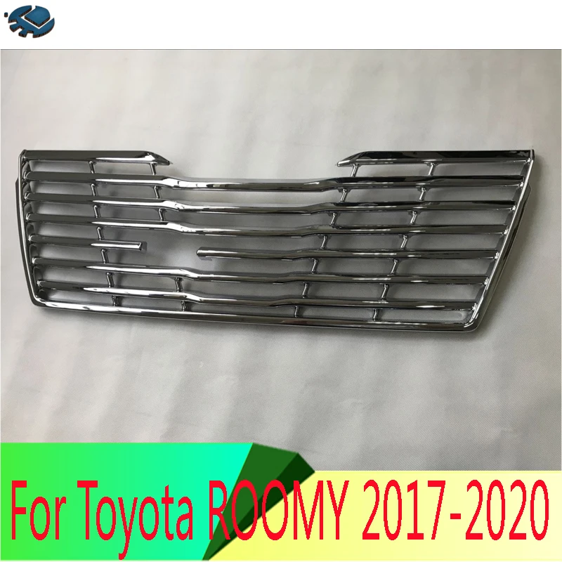 For Toyota ROOMY 2016-2020 Low to high ABS Chrome Front Grille Accent Cover Mesh